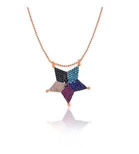 Söğütlü Silver taşlı star kolye