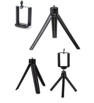 Üçgen Ayaklı Telefon Kamera Fotoğraf Makine Tutucu Tripod Ayak (Siyah)