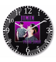 Jimin Bts  Duvar Saati Bombeli Gercek Cam