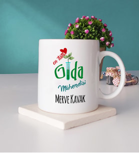 Mesajlı Gıda Mühendisi Tasarımlı Kişiye Özel Gıda Mühendisi Kupa Bardak ve Taş Bardak Altlığı Hediye Seti