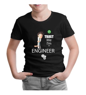 Trust me I'm an Engineer Siyah Çocuk Tshirt