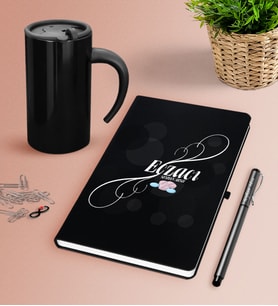 BK Gift Kişiye Özel Eczacı Siyah Defter Kalem Termos Mug Seti-8 (Model 1)