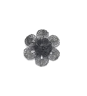 Papatya Model Oksitli Telkari Bayan Gümüş Broş