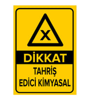 MIGNATIS - Dikkat Tahriş Edici Kimyasal Levhası - Sac Malzeme 25x35cm