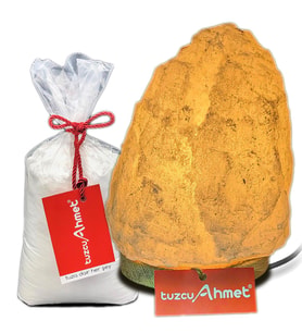 Tuzcu Ahmet Beyaz Tuzdan Yapılmış 5-6 kg Tuz Lamba Kaya Tuzu Hediyeli