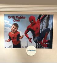 100x70cm Kişiye Özel  Resimli Örümcek Adam Afişi, Spiderman, Doğum Günü Afişi