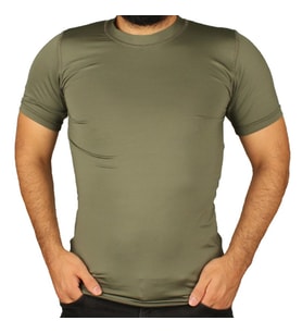 Fitness Spor Tşörtü Haki Yeşil  Mikrofiber T-shirt
