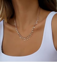 Papatya Silver 925 Ayar Gümüş Taşlı Pul Kolye