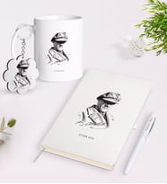 BK Gift Kişiye Özel Atatürk Temalı Kupa Anahtarlık Beyaz Defter Kalem Hediye Seti-17 (Model 1)