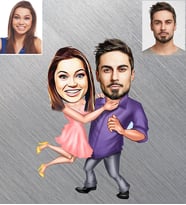 Kişiye Özel  Sevgili Karikatürlü Ahşap Magnet Model 2