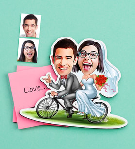 BK Gift Kişiye Özel Evleniyoruz Karikatürlü Ahşap Magnet-3 (Çok Renkli)