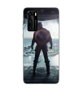 Kaptan Amerika Tasarım Süper Şeffaf Silikon Telefon Kılıfı Huawei P40 Pro