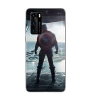 Kaptan Amerika Tasarım Süper Şeffaf Silikon Telefon Kılıfı Huawei P40 Pro