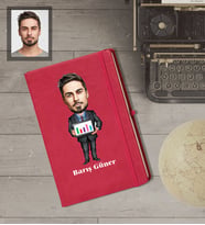 Kişiye Özel Öğretmen Karikatürlü   Kırmızı Defter Bay-9