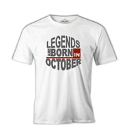 Legends Born in October - Wave Beyaz Erkek Tshirt