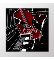 Arty Tablo Caz Piano ve Bas Tablo (Karışık)