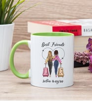 Best Friends İki İsimli Yeşil Kupa Bardak
