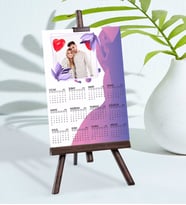BK Gift Kişiye Özel 15x21 cm Fotoğraf Kartlı Şövaleli 2024 Takvim -8 (Beyaz)