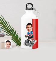 BK Gift Kişiye Özel Bay Bisiklet Sürücüsü Karikatürlü Metal Suluk 500 Ml