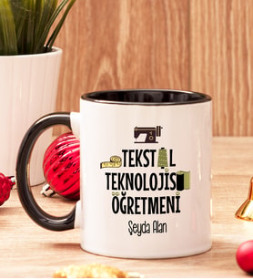 Tekstil Teknolojisi Öğretmenine Hediye Renkli Kupa Bardak