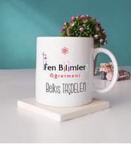Fen Bilimleri Öğretmeni Kupa Bardak ve Taş Bardak Altlığı Seti