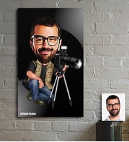 BK Gift Kişiye Özel Bay Profesyonel Fotoğrafçı Karikatür Ahşap Tablo - 1