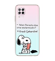 Snoopy Tasarımlı Süper Şeffaf Silikon Telefon Kılıfı Huawei P40 Lite
