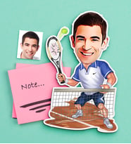 BK Gift Kişiye Özel Bay Tenis Oyuncusu Karikatürlü Ahşap Magnet (Çok Renkli)