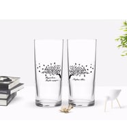 BK Gift Kişiye Özel Renkli Baskılı Hayat Kısa Kuşlar Uçuyor Tasarımlı İkili Rakı Bardağı Seti-1 (Beyaz)