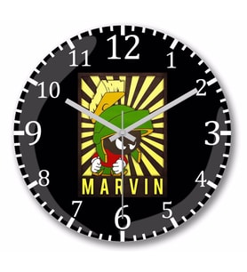 Martian  Marvin Duvar Saati Bombeli Gercek Cam
