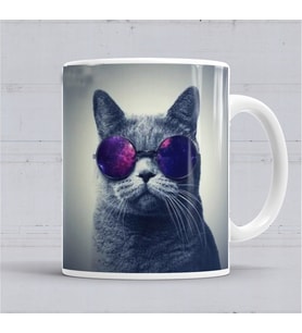 Gözlüklü Kedi Cats  Kupa Bardak Porselen