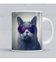 Gözlüklü Kedi Cats  Kupa Bardak Porselen