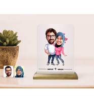 BK Gift Kişiye Özel Sevgililer Karikatürlü Çerçeve-58 (Beyaz)