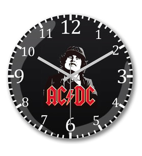 Ac Dc Angus Young Duvar Saati Bombeli Gercek Cam