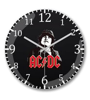 Ac Dc Angus Young Duvar Saati Bombeli Gercek Cam