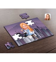 BK Gift Kişiye Özel Kadın Veteriner Hekim Karikatürlü Ahşap Puzzle-1