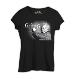 Einstein Siyah Kadın Tshirt