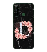 Mermer Çiçekli Harf Tasarım Süper Şeffaf Silikon Telefon Kılıfı Oppo Realmi 5i L