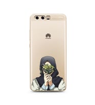 Kapalı Çiçekli Kız Tasarımlı Süper Şeffaf Silikon Telefon Kılıfı Huawei P10 