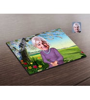 BK Gift Kişiye Özel Büyükanne Karikatürlü Ahşap Puzzle-1