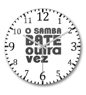 O Samba Bate Outra Vez Duvar Saati Bombeli Gercek Cam
