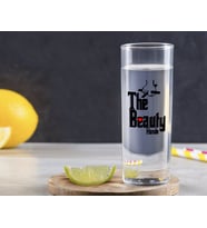 BK Gift Kişiye Özel Renkli Baskılı The Beauty Tasarımlı Vodka Bardağı-1 (Beyaz)