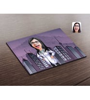 BK Gift Kişiye Özel Kadın Doktor Karikatürlü Ahşap Puzzle-1
