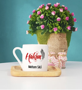 Hakim Ahşap Altlıklı Türk Kahvesi Fincanı