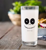 BK Gift Kişiye Özel Renkli Baskılı Sevimli Korkunç Yüz Rakı Bardağı-1 (Beyaz)
