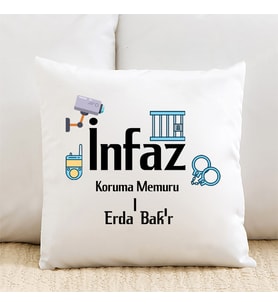 Ceza İnfaz Koruma Memuruna Hediye Özel İsimli Yastık