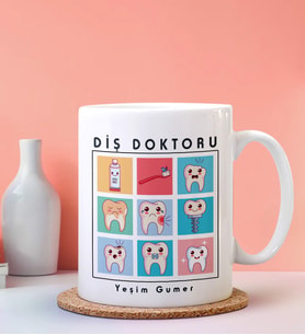 Kişiye Özel Diş Doktoru Tasarımlı Beyaz Kupa