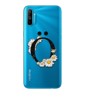 Papatya Harf Tasarım Süper Şeffaf Silikon Telefon Kılıfı Oppo Realmi C3 Ö-Harfi