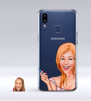 BK Gift Kişiye Özel Bayan Karikatürlü Samsung Galaxy A10s İnce Şeffaf Silikon Telefon Kapağı-21 (Beyaz)