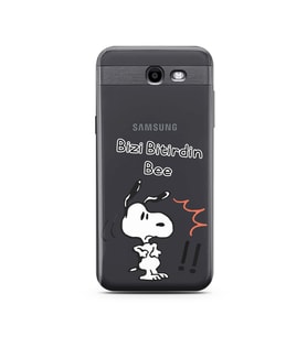 Snoopy Tasarımlı Süper Şeffaf Silikon Telefon Kılıfı Samsung J3 Prime